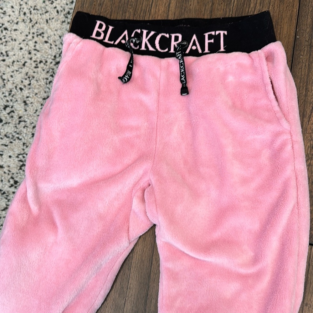 Blackcraft fuzzy pink sweatpants